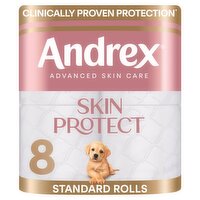 Andrex Skin Protect Toilet Tissue Standard Rolls 8 Rolls