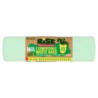 Rise 3 Compostable Waste Bags 140L