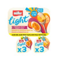 Muller Light Tropical Fruits Yogurt Variety Pack (6 x 140g)