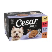 Cesar Age 8+Wet Dog Food Tray Poultry,Lamb,Beef Chunks in Jelly 8 x150g