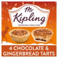Mr Kipling Chocolate & Gingerbread Christmas Tarts 4 Pack 