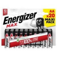 Energizer Max AA Batteries, Alkaline, 20 Pack