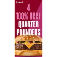 Iceland 4 100% Beef Quarter Pounders 454g