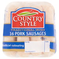 Country Style Traditional Irish 16 Pork Sausages 454g