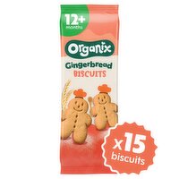 Organix Gingerbread Men Biscuits Toddler Snacks 135g 12 months+