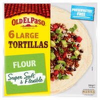 Old El Paso Large Super Soft Flour Tortillas Wraps 6 Pack 350G