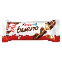 Kinder Bueno Milk Chocolate and Hazelnut Twin Bars Single Pack 43g