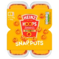 Heinz Spaghetti Hoops in Tomato Sauce Snap Pots 4 x 190g (760g)
