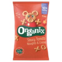 Organix Tomato Noughts & Crosses Organic Baby Snacks Puffs Multipack 4x15g 10 months+ 