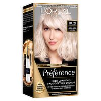 L'Oréal Paris Preference 10.21 Very Light Pearl Blonde, Rich Luminous Fade-Defying Permanent Colour
