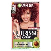Garnier Nutrisse Ultra Color Dye, Vegan, 5.62 Vibrant Red, dazzling and passionate hair color.