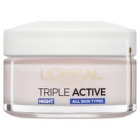 L'Oréal Paris Triple Active Night 24H Hydrating Moisturiser to Restore Skin Barrier, 50ml