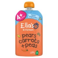 Ella's Kitchen Organic Carrots, Peas and Pears Baby Food Pouch 4+ Months 120g
