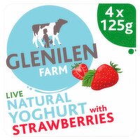 Glenilen Farm Live Natural Yoghurt with Strawberries 4 x 125g