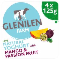 Glenilen Farm Live Natural Yoghurt with Mango & Passion Fruit 4 x 125g