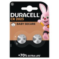 Duracell Specialty 2025 Lithium Coin Battery 3V, pack of 2 (DL2025/CR2025)