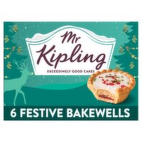 Mr Kipling Festive Bakewells Christmas Tarts 6 Pack 