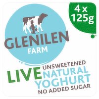 Glenilen Farm Live Natural Yoghurt Unsweetened 4 x 125g