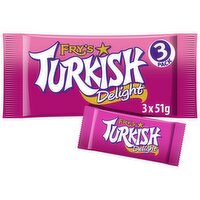 Fry's Turkish Delight Chocolate Bar 3 Pack Multipack 153g (3 x 51g)