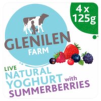 Glenilen Farm Live Natural Yoghurt with Summerberries 4 x 125g