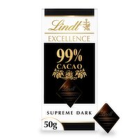 Lindt Excellence Intense Dark 99% Cocoa Chocolate Bar 50g