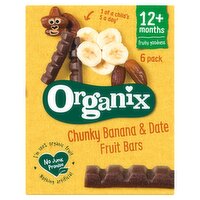 Organix Banana & Date Fruit Bars Toddler Snacks Multipack 6x17g 12 months+