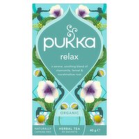 Pukka Organic Relax Tea With Chamomile 20 Home Compostable Herbal Tea Bags 40g