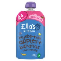 Ella's Kitchen Organic Blueberries, Apples, Bananas and Vanilla Baby Food Pouch 4+ Months 120g