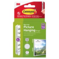 Command Brand Narrow Picture Hanging Strips 4 Pairs