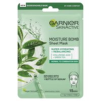 Garnier Moisture Bomb Green Tea Hydrating Face Sheet Mask Combination Skin 28g