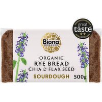 Biona Organic Rye Bread Chia & Flax Seed Sourdough 500g