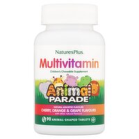 NaturesPlus Animal Parade Multivitamin Natural Assorted Flavours 90 Animal-Shaped Tablets