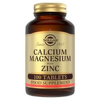 Solgar Calcium Magnesium Plus Zinc 100 Tablets