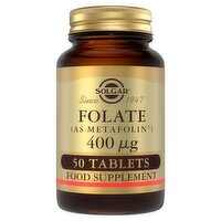 Solgar Folate (as Metafolin) 400 µg Food Supplement 50 Tablets