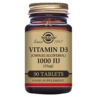 Solgar Vitamin D3 Cholecalciferol 1000IU 25µg 90 Tablets