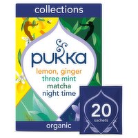 Pukka Organic Herbal Tea Collection, Four Different Flavours 20 Home Compostable Herbal Tea Bags