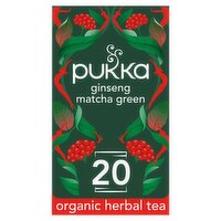 Pukka Organic Ginseng Matcha Green Tea 20 Home Compostable Green Tea Bags 30g
