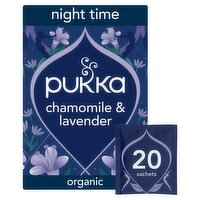 Pukka Organic Night Time Herbal Tea With Chamomile 20 Home Compostable Sleep Tea Bags 20g