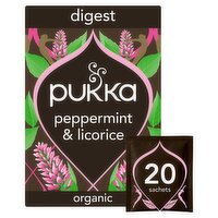 Pukka Organic Peppermint & Licorice Mint Tea 20 Home Compostable Herbal Tea Bags
