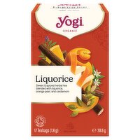 Yogi Tea Liquorice Organic Spice and Herbal Tea, Blend of Liquorice, Orange Peel and Cardamom, 17 Teabags