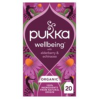 Pukka Organic Elderberry & Echinacea Tea 20 Home Compostable Berry Herbal Tea Bags