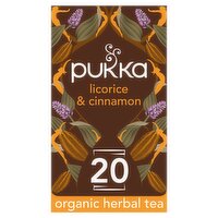 Pukka Organic Licorice & Cinnamon Tea 20 Home Compostable Herbal Tea Bags