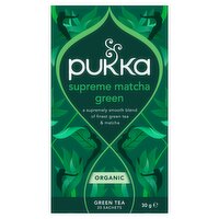 Pukka Organic Supreme Matcha Green Herbal Tea 20 Home Compostable Green Tea Bags 30g