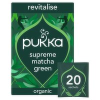 Pukka Organic Supreme Matcha Green Herbal Tea 20 Home Compostable Green Tea Bags 30g