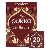 Pukka Organic Vanilla Chai Tea 20 Home Compostable Herbal Tea Bags 40g