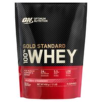 Optimum Nutrition Gold Standard Whey Protein Powder, Delicious Strawberry Flavour, 15 servings, 450g