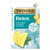 Twinings 20 Superblends Detox Lemon & Ginger with Burdock Root & Fennel 40g