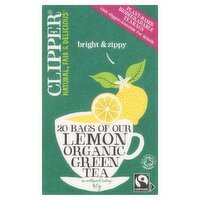 Clipper Lemon Organic Green Tea 20 Bags 40g