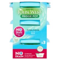 John West No Drain Fridge Pot Tuna Steak with a Little Brine 3 x 110g