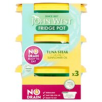 John West Fridge Pot Tuna Steak with a Little Sunflower Oil 3 x 110g
